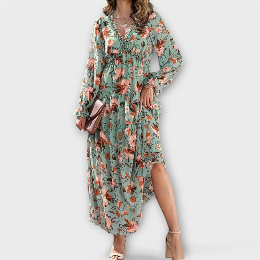 Aldona | Floral V-Neck Maxi Dress