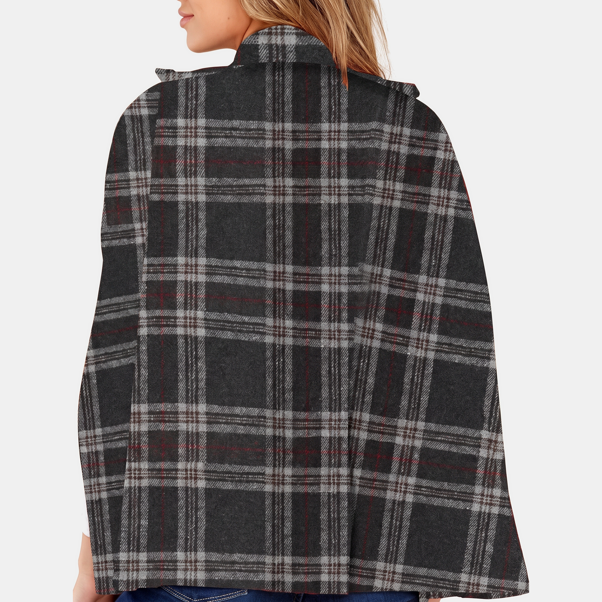 Women's Double Breasted Cape Midi Winter Coat