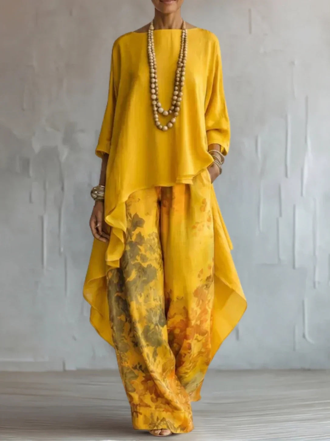 Arlena | Flowy Asymmetrical Floral Two Piece Set