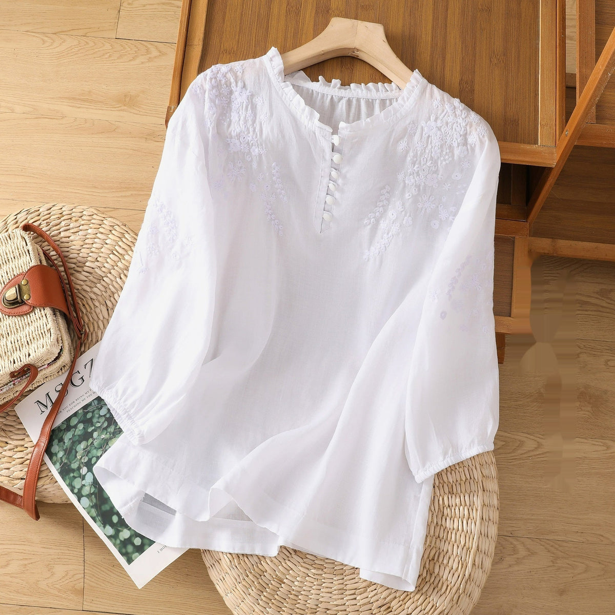 Vasilene | Button-Front Blouse
