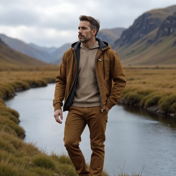 Isak | Warm Fleece Lined Hooded Vintage Jacket