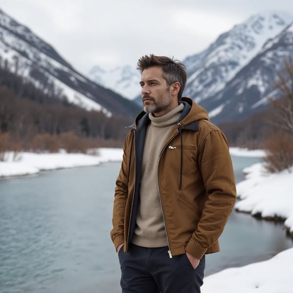 Isak | Warm Fleece Lined Hooded Vintage Jacket