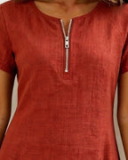 Aisley™ |  Cotton Dress with Zip Closure
