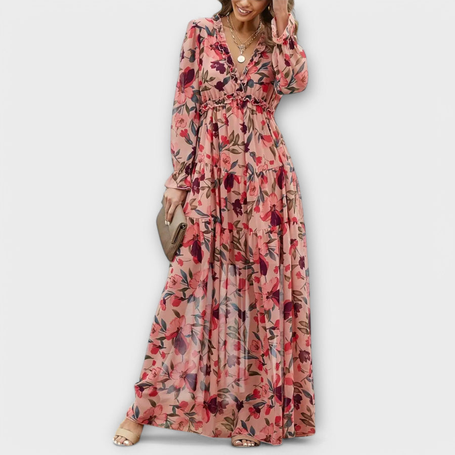 Aldona | Floral V-Neck Maxi Dress