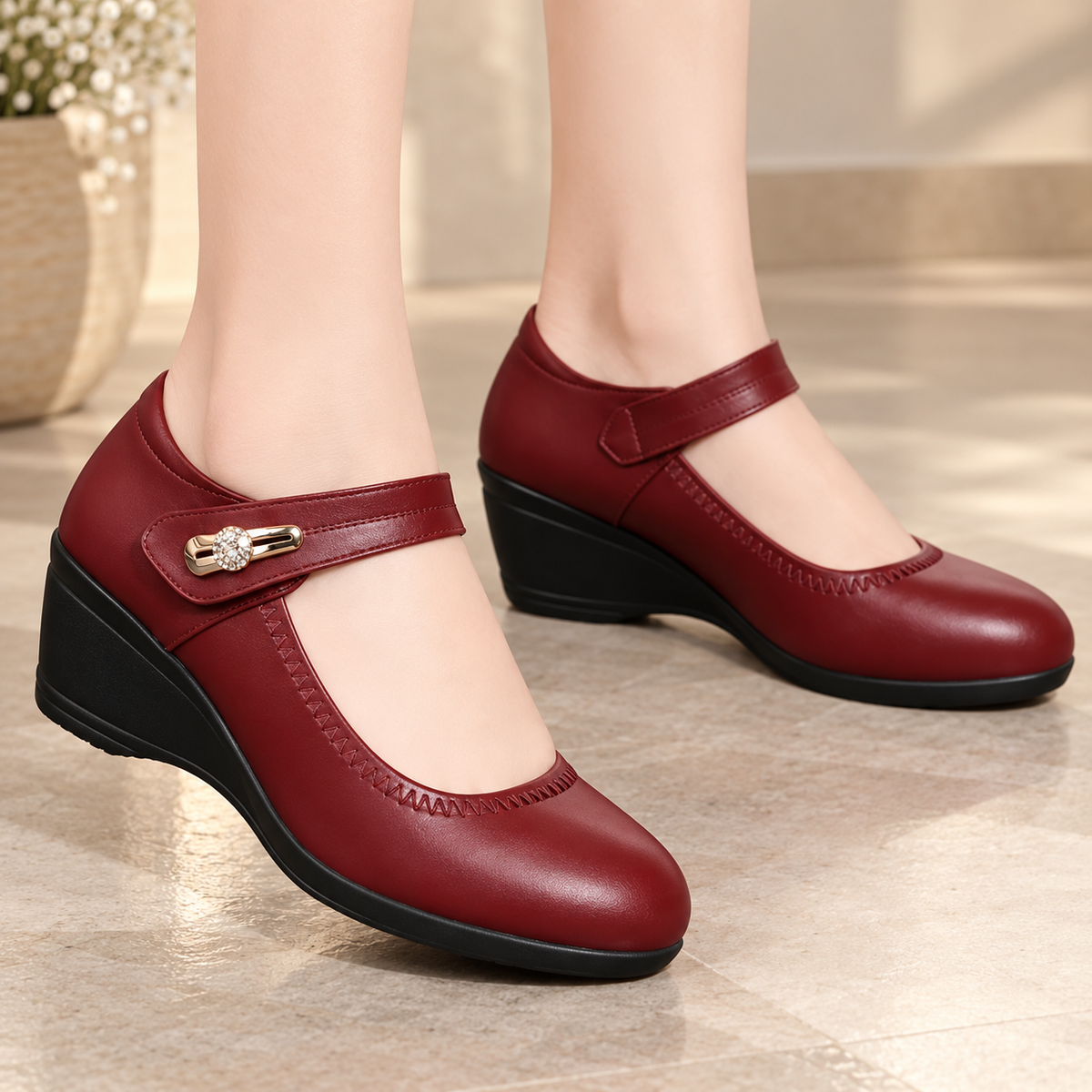 Diane™ | Orthopedic Leather Wedge Heels