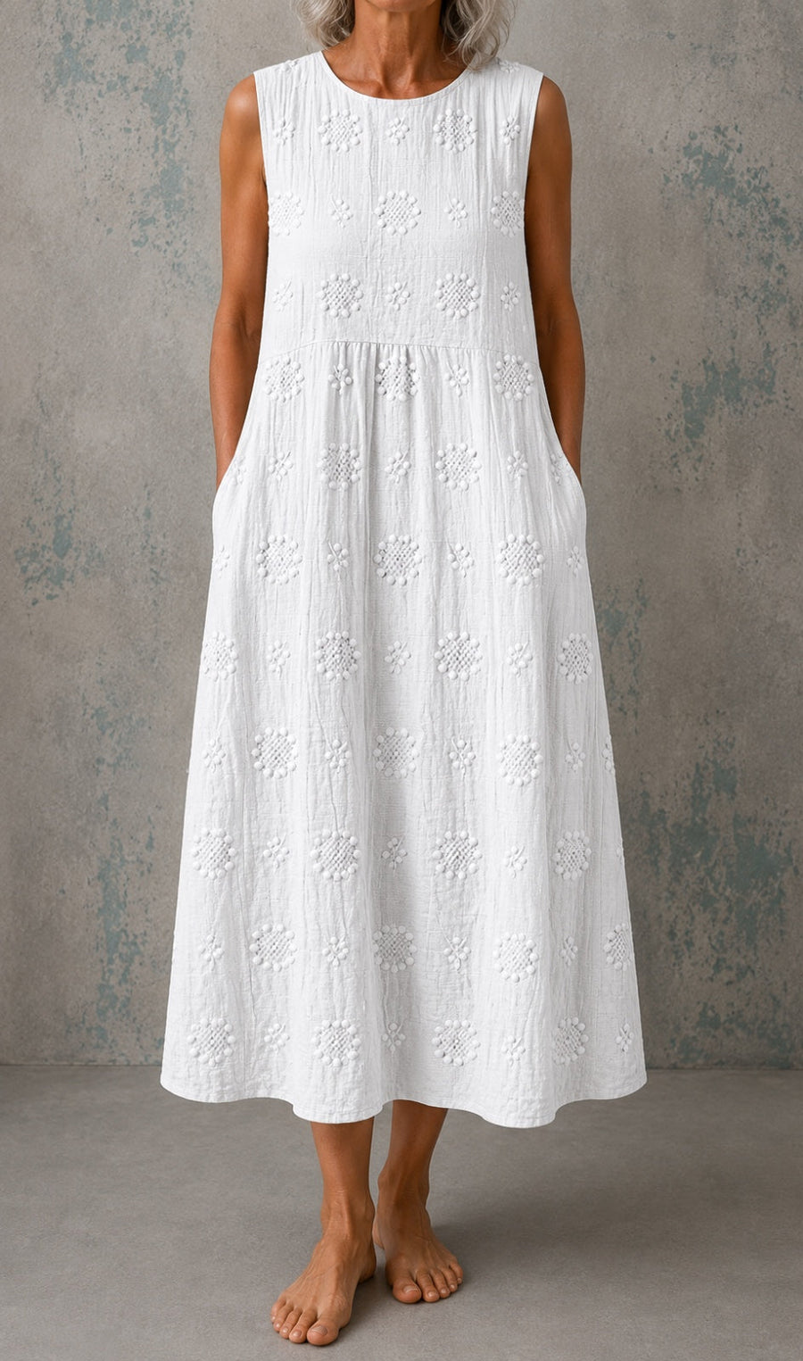 Linnea | Sleeveless Floral Midi Dress