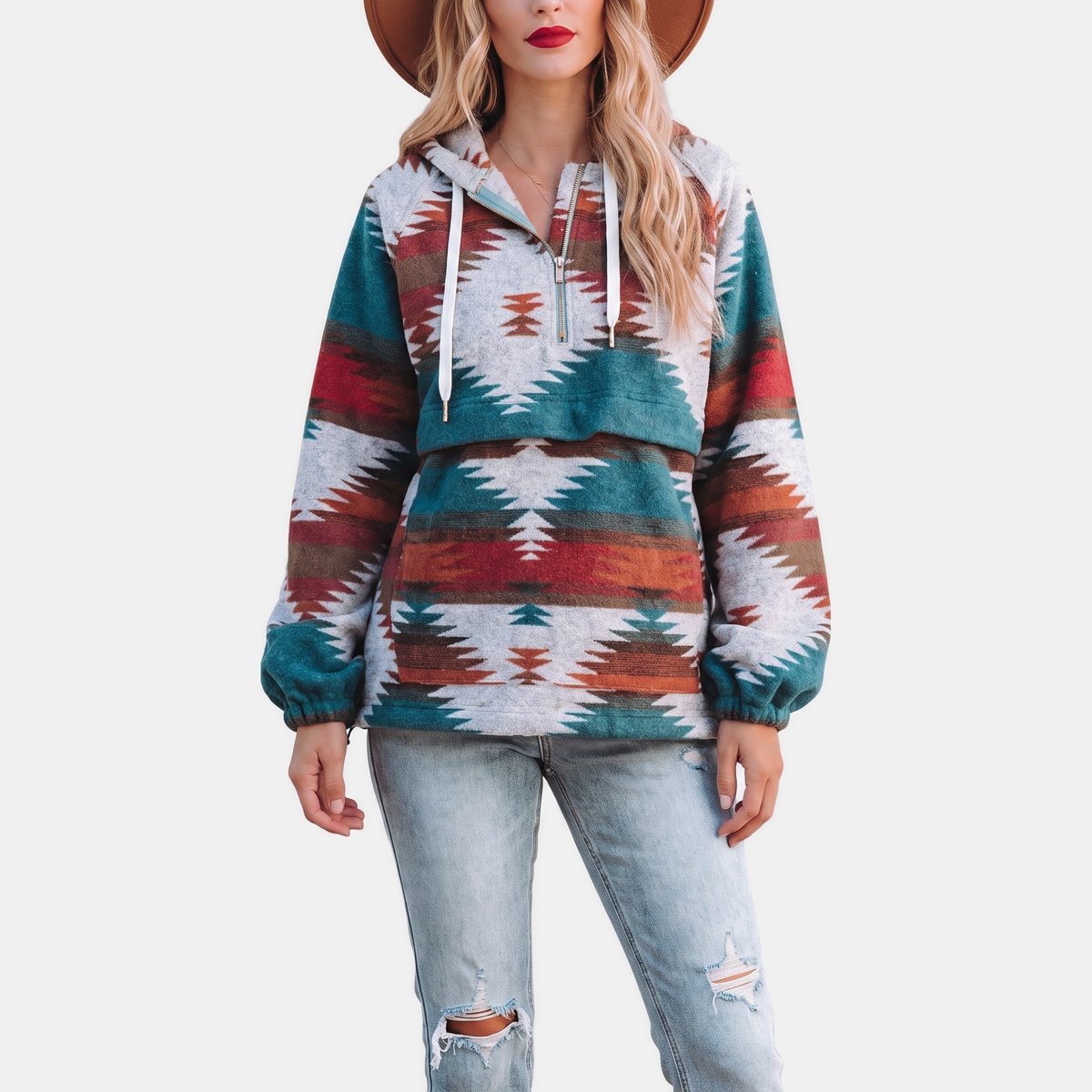 Women's Oversized Quarter Zip Hoodie