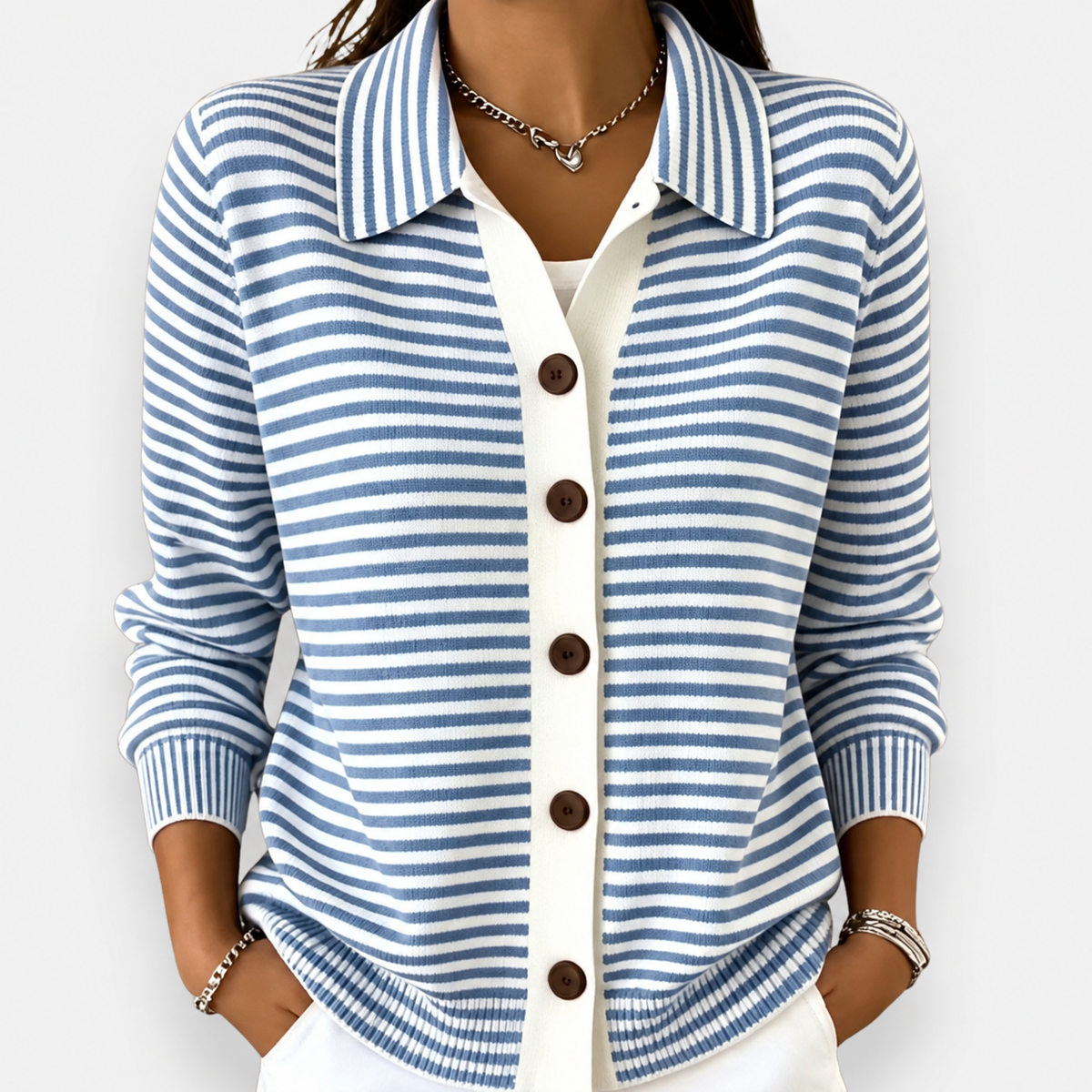 Lesley | The Striped Cardigan