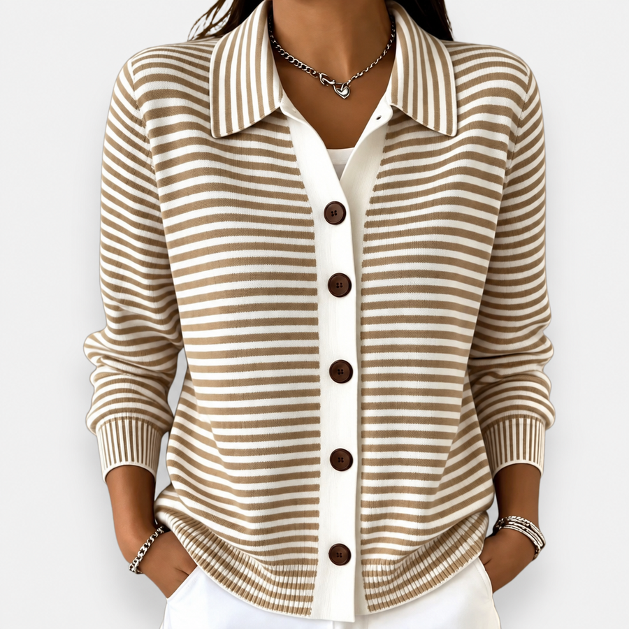 Lesley | The Striped Cardigan