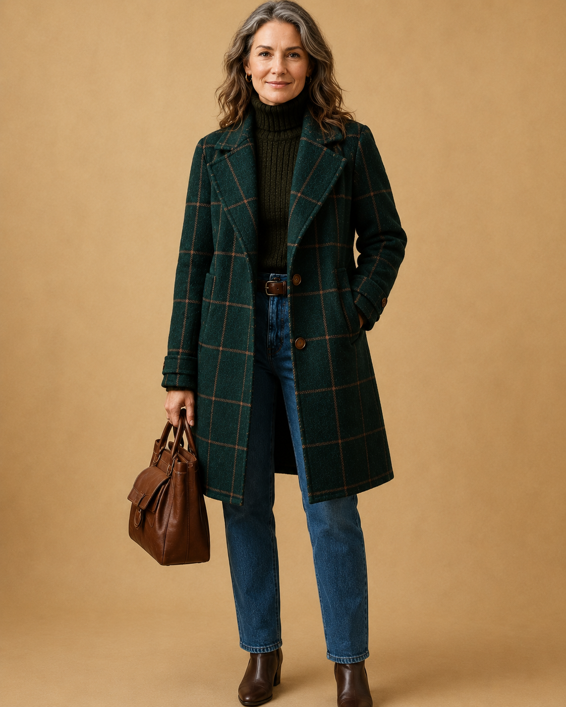 Linda – Classic Checkered Coat
