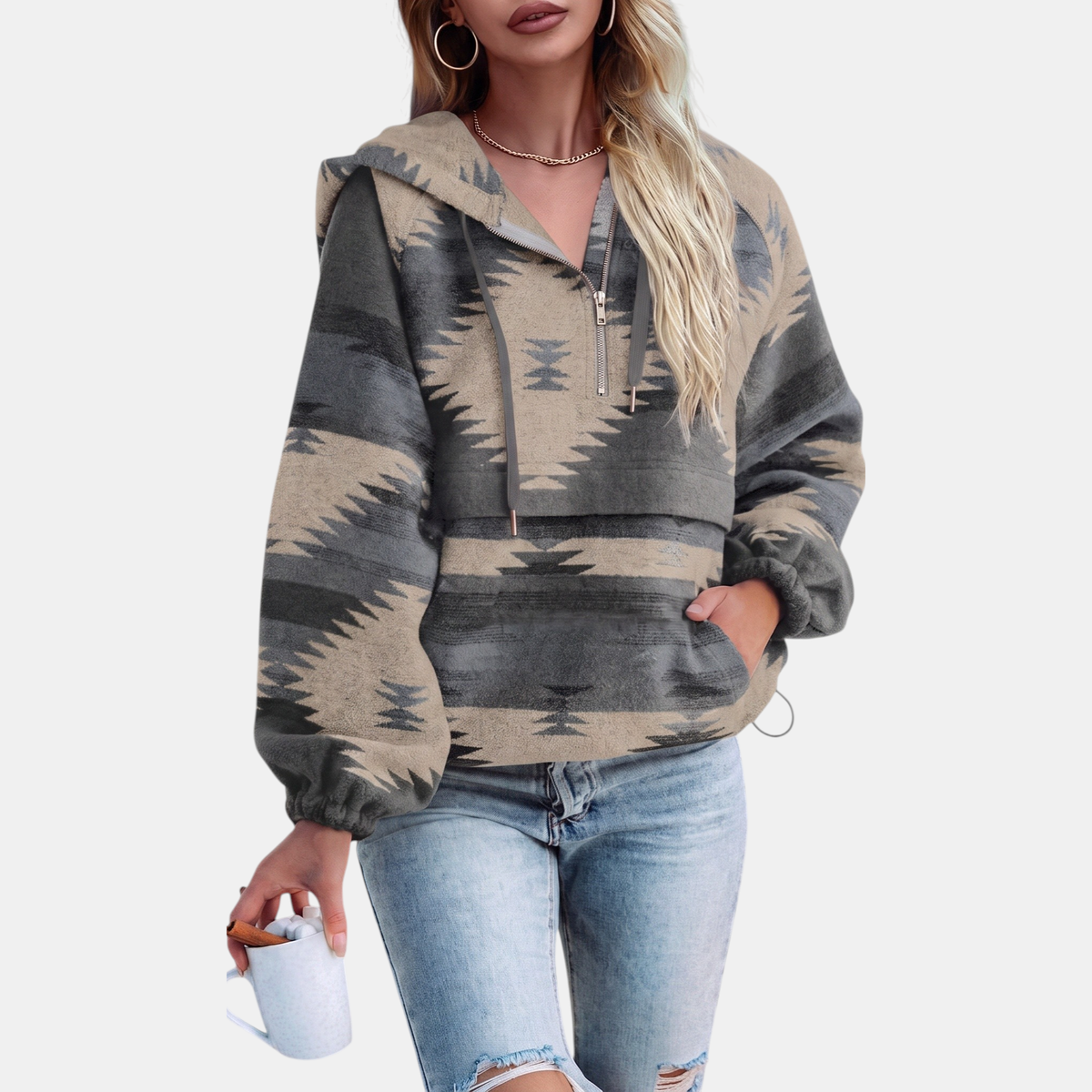 Women's Oversized Quarter Zip Hoodie