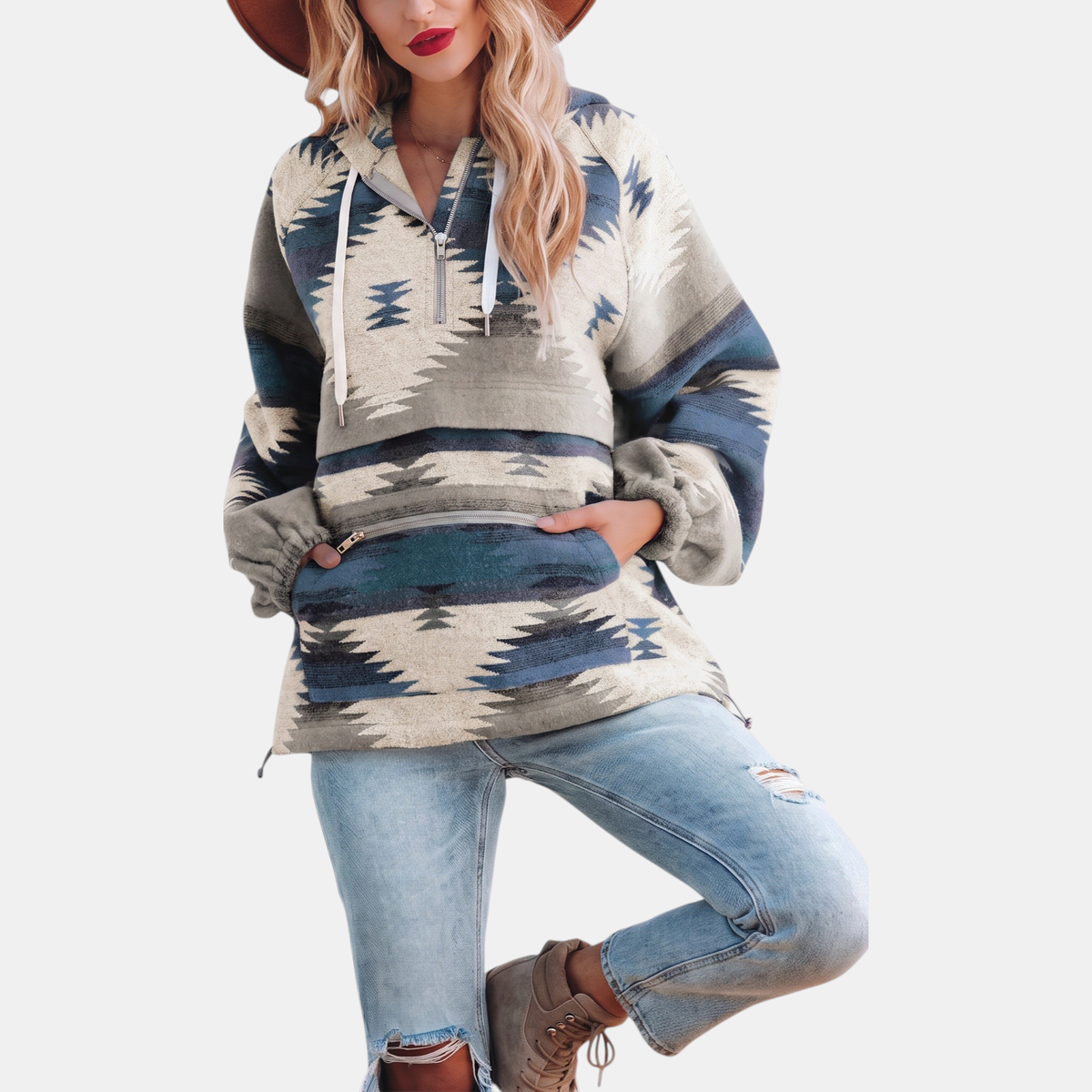 Women's Oversized Quarter Zip Hoodie