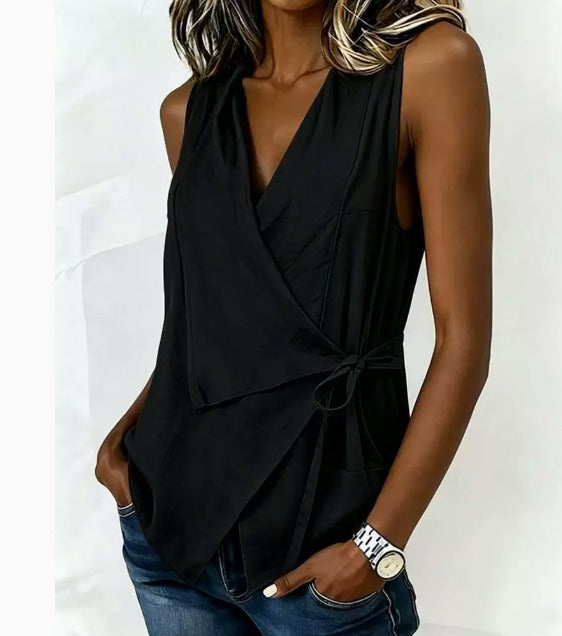 Emillie™ | Sleeveless V-Neck Blouse