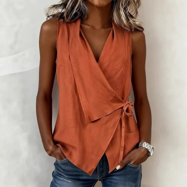 Emillie™ | Sleeveless V-Neck Blouse