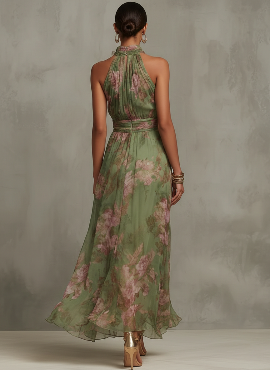 Livie | Floral Halter Maxi Dress
