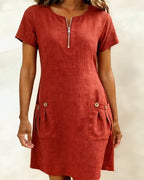 Aisley™ |  Cotton Dress with Zip Closure