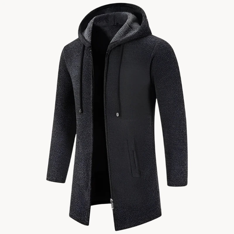 Levi | Warm Knit Long Hooded Cardigan Coat