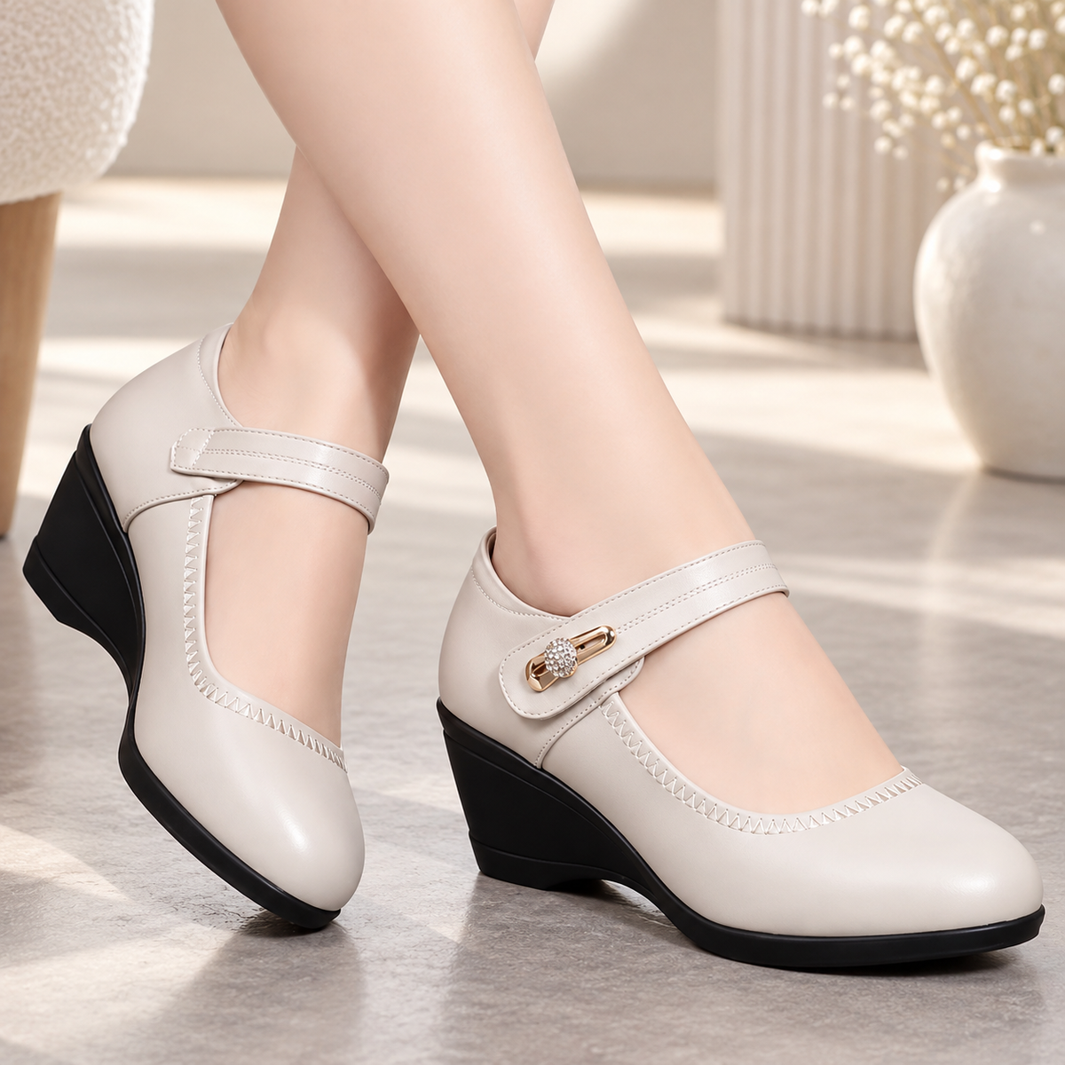 Diane™ | Orthopedic Leather Wedge Heels