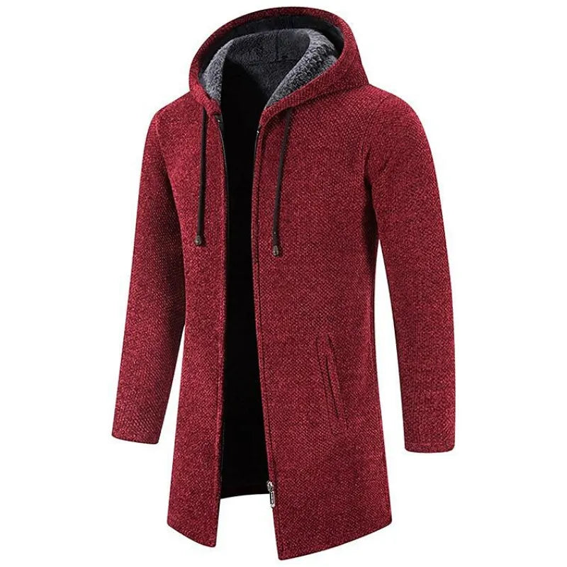 Levi | Warm Knit Long Hooded Cardigan Coat