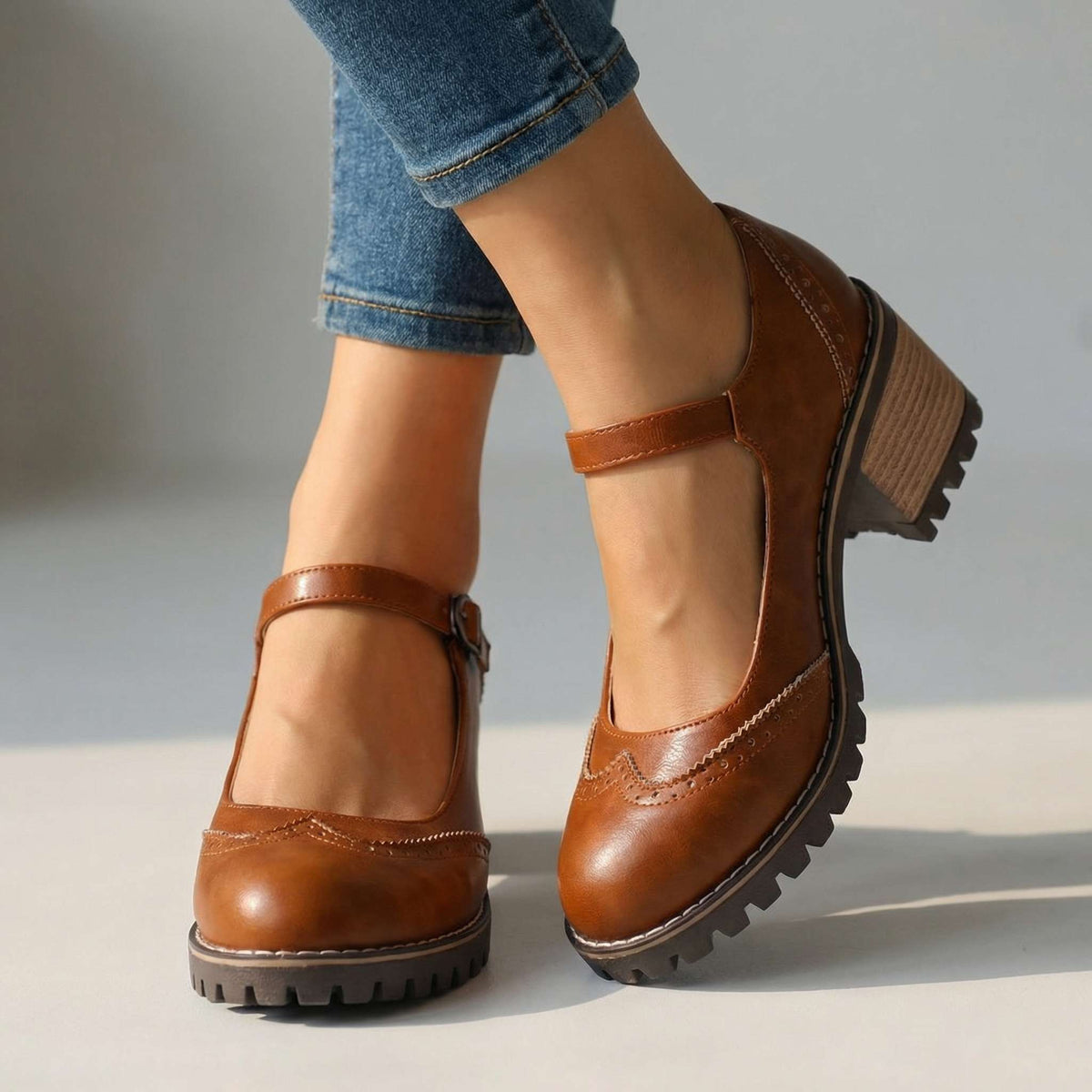 Elaine | Classic Block Heel Mary Janes