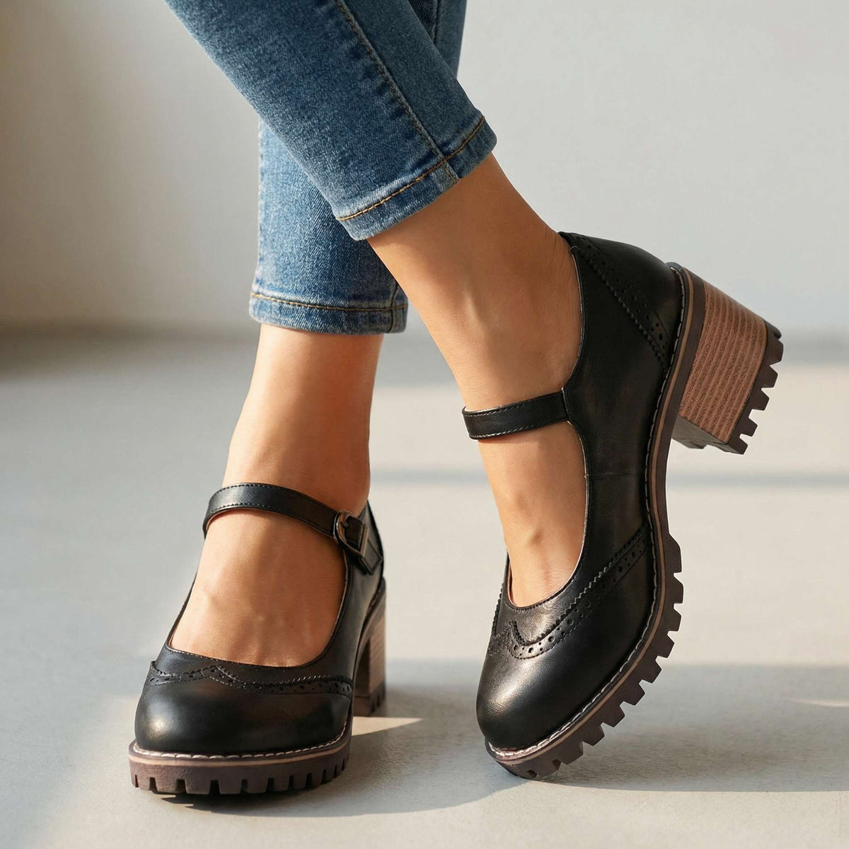 Elaine | Classic Block Heel Mary Janes