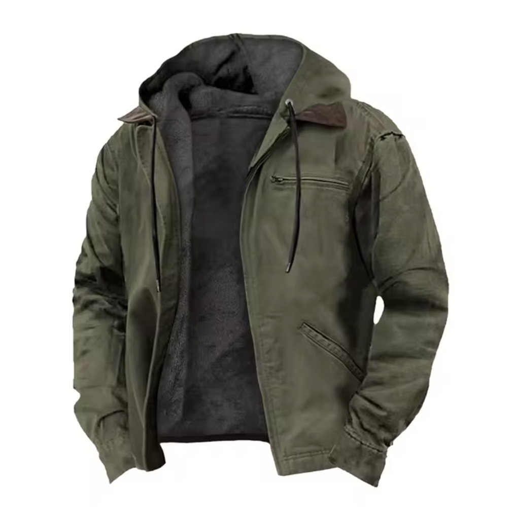 Isak | Warm Fleece Lined Hooded Vintage Jacket