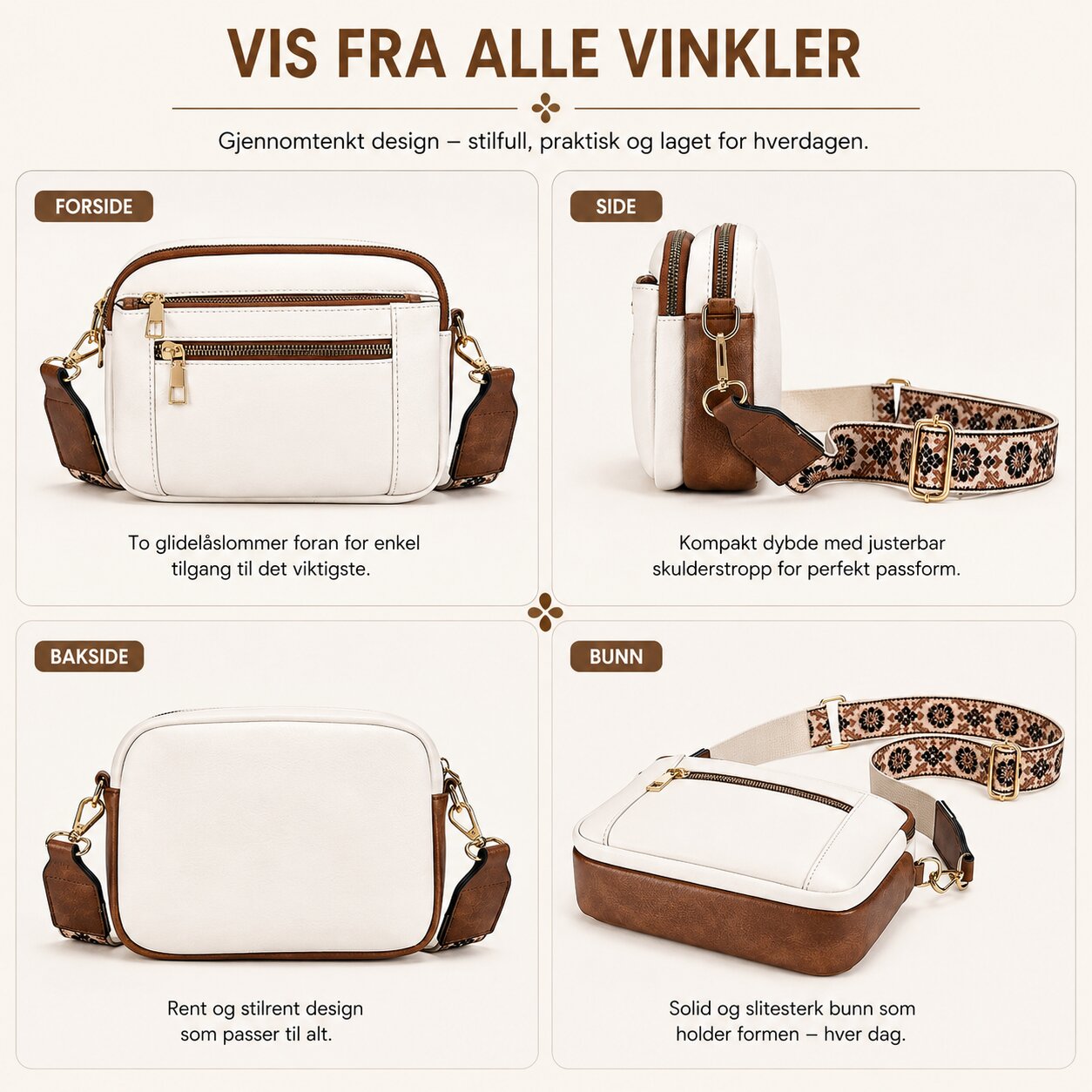 Eira™ – Justerbar stropp crossover-veske