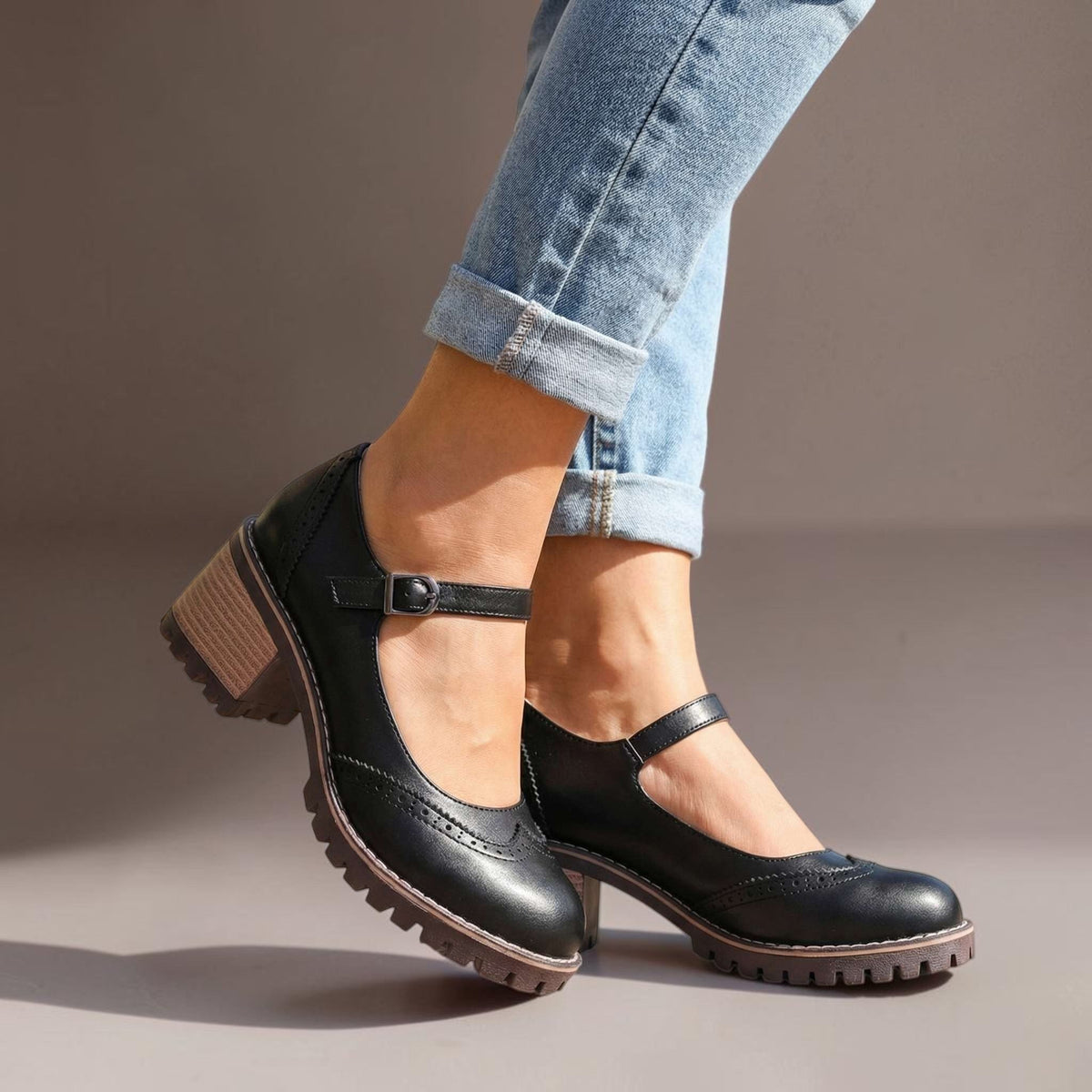Elaine | Classic Block Heel Mary Janes